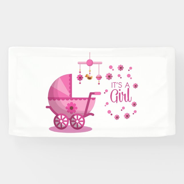 Es una niña 1.6x3 pancarta de vinilo (Horizontal)