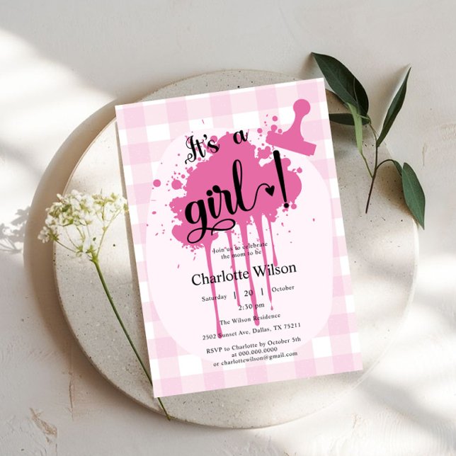 ¡Es una Niña! Dulce Invitación de Cumpleaños en Ro (Subido por el creador)