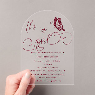 Es una niña Invitación de Baby Shower Minimalista