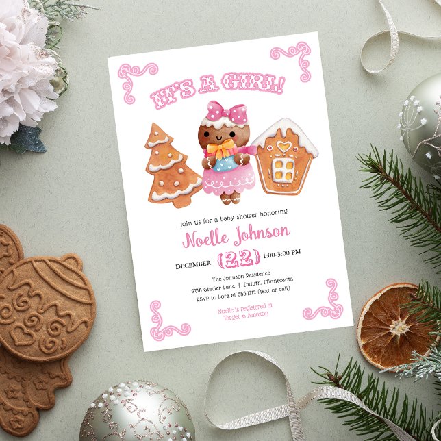 Es una niña Invitación de Shower de Bebé de Pan de (Subido por el creador)