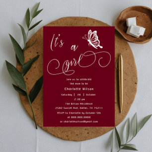 Es una niña Invitación moderna minimalista de show