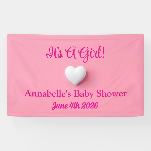 Es una pancarta de Baby Shower Chica (Horizontal)