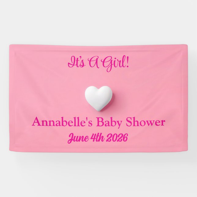 Es una pancarta de Baby Shower Chica (Horizontal)