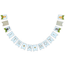 Es una pancarta de Baby Shower con temas de Woodla