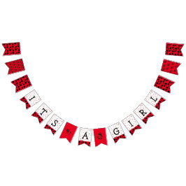 Es una pancarta de Baby Shower de Chica y insecto 