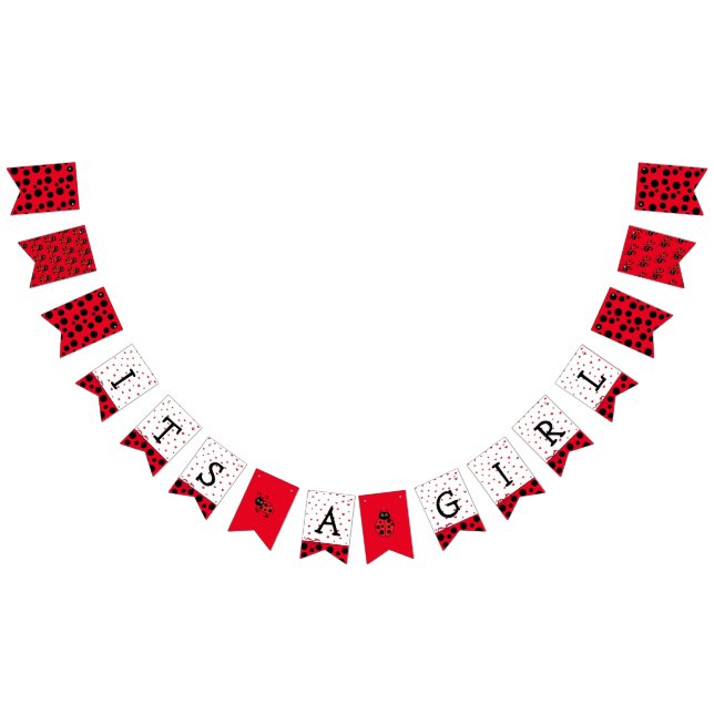 Es una pancarta de Baby Shower de Chica y insecto  (Todo)