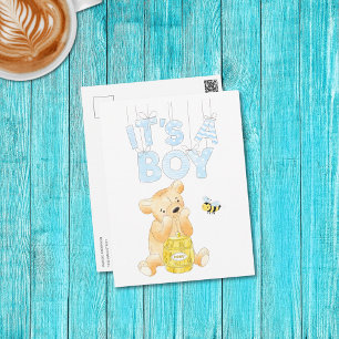 Es una postal de niño Baby Shower Teddy Bear