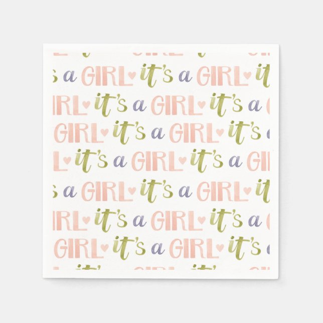 Es una servilleta de papel de Recién nacido Chica (Anverso)