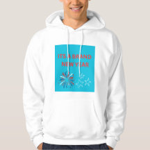 Es una sudadera con celebración de fuegos artifici