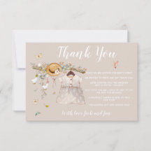 Es una tarjeta Chica Baby Shower Gracias