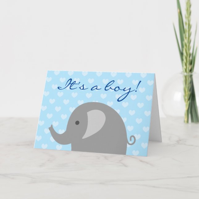 Es una tarjeta de anuncio de nacimiento de un niño (Anverso)