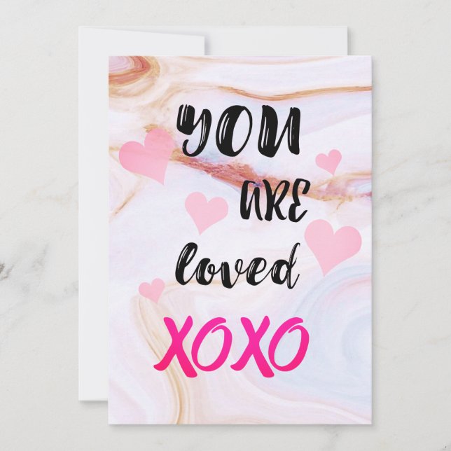 ES UNA TARJETA DE El día de San Valentín DE XOXO A (Anverso)