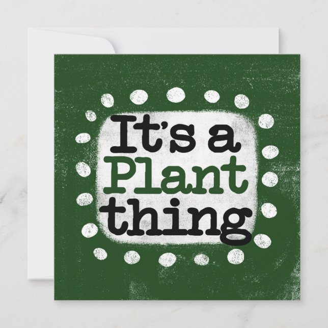 Es una tarjeta de felicitación de plant Thing (Anverso)