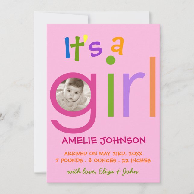 Es una tarjeta de foto de anuncio de nacimiento Ch (Anverso)