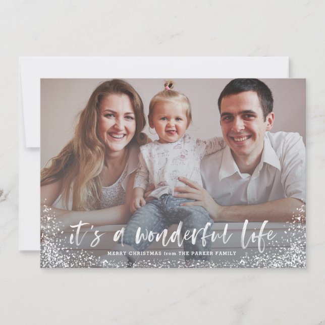 Es una tarjeta de fotos navideña de vida maravillo (Anverso)