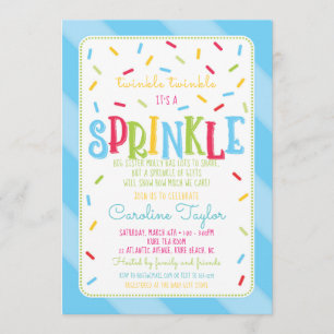 Es una tarjeta de invitación de Baby Shower Sprink