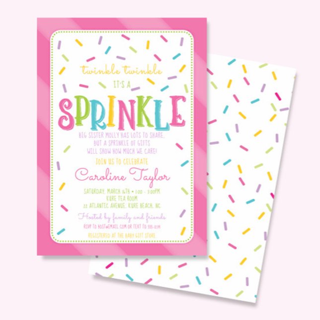 Es una tarjeta de invitación de Baby Shower Sprink (Subido por el creador)
