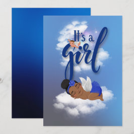 Es una tarjeta de Invitación para bebé chica