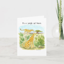 Es una tarjeta de notas de guepardo de la jungla
