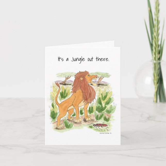 Es una tarjeta de notas de león de la jungla afuer (Anverso)