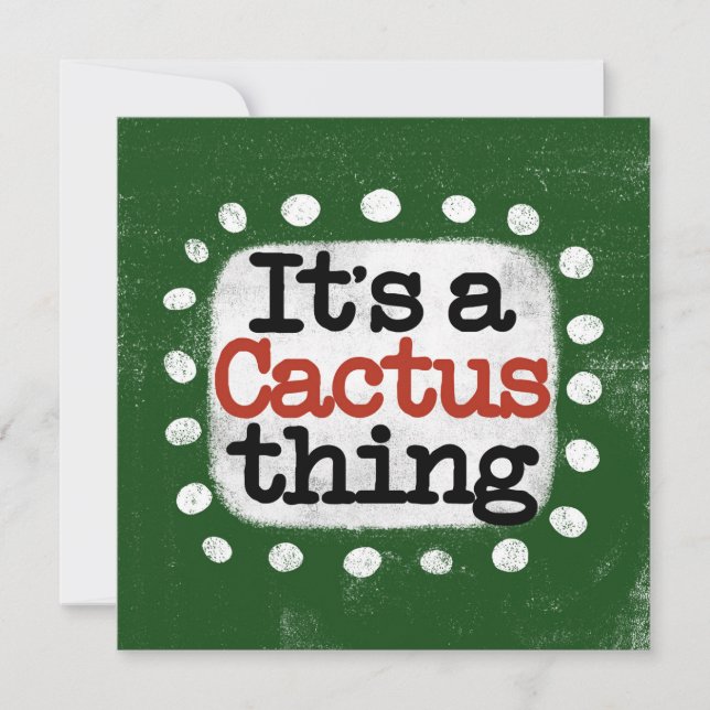 Es una tarjeta de saludo de Cactus Thing (Anverso)