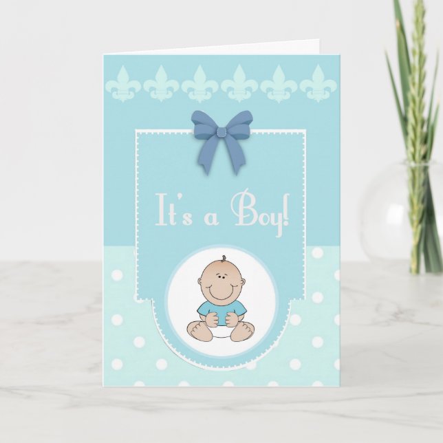 Es una tarjeta del recién nacido de la enhorabuena (Anverso)