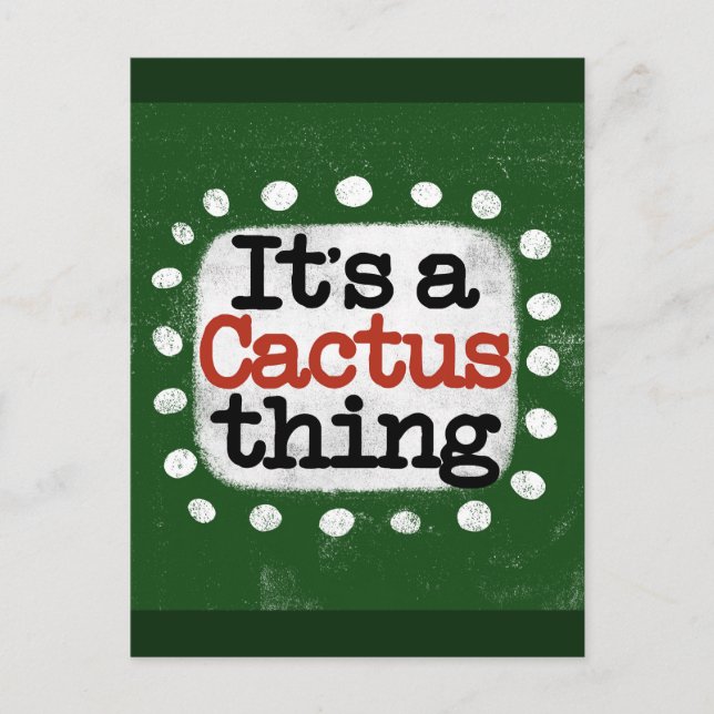 Es una tarjeta postal de cactus (Anverso)