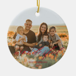 Es una vida maravillosa ornamento cerámico rojo