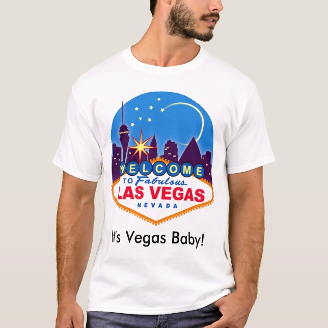 ¡Es Vegas Baby! Camiseta masculina (Anverso)