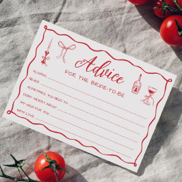 Esa es la tarjeta de consejo de ducha de novia Amo