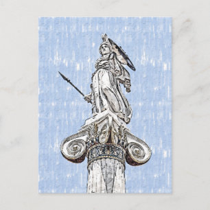 Esbozo acuarela de la postal de Atenas