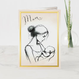 Esbozo de amor de mamá con tarjeta del día de la m