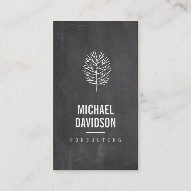 Esbozo de árbol orgánico en tarjeta de visita de C (Anverso)