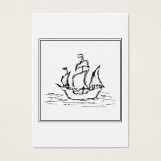 Esbozo de Barco Pirata. Galeón blanco y negro.