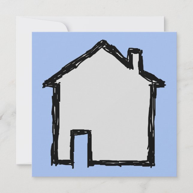 Esbozo de casa. Negro y Azul. (Anverso)
