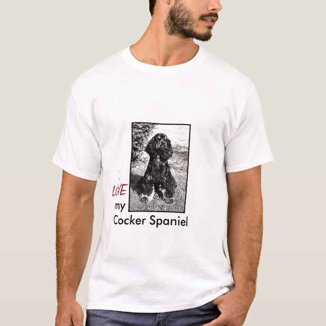 Esbozo de Cocker Spaniel en camiseta de manga cort (Anverso)
