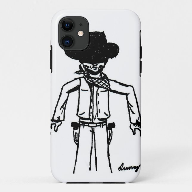Esbozo de Cowboy iPhone 5 Funda apenas ahí (Reverso)