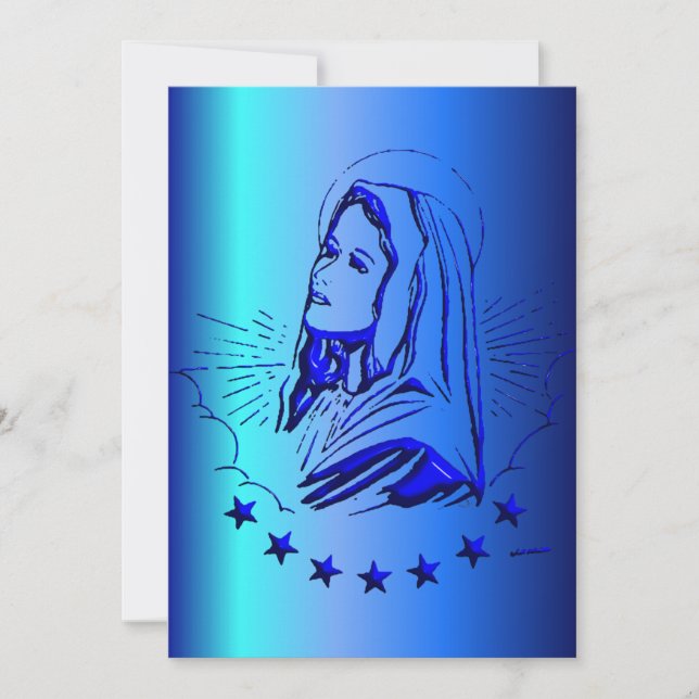 Esbozo de la bendita Virgen María en azul (Anverso)