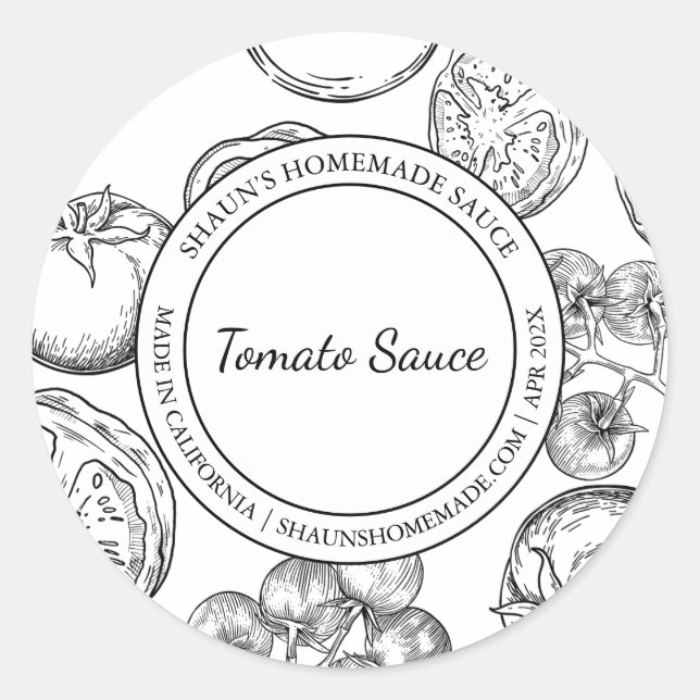 Esbozo de la salsa de tomate Etiqueta moderna (Anverso)