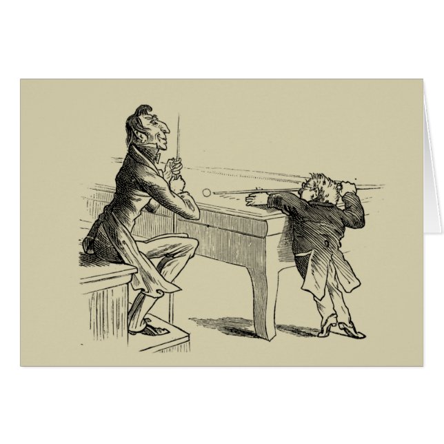 Esbozo de lápiz de dos hombres jugando al billar (Anverso (Horizontal))