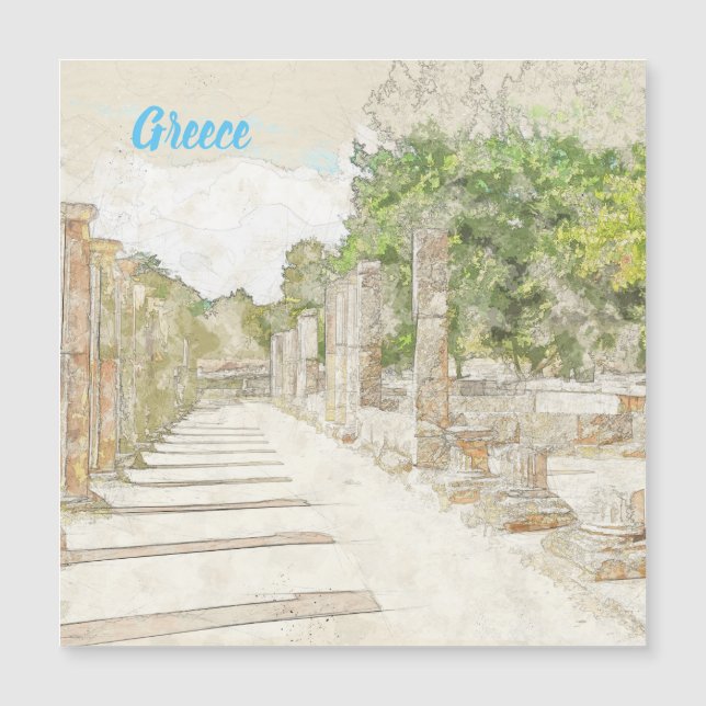 Esbozo de las ruinas en la antigua Olimpia, Elis,  (Anverso)