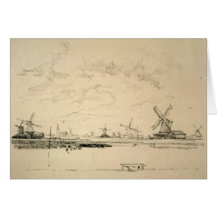 Esbozo de las tarjetas de molinos de viento