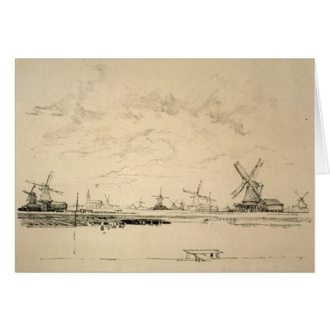 Esbozo de las tarjetas de molinos de viento (Anverso (Horizontal))