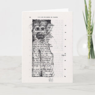 Esbozo de mono en la tarjeta de la página del libr