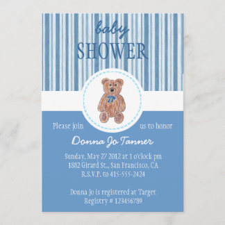 Esbozo de oso de peluche - Invitación Baby Shower