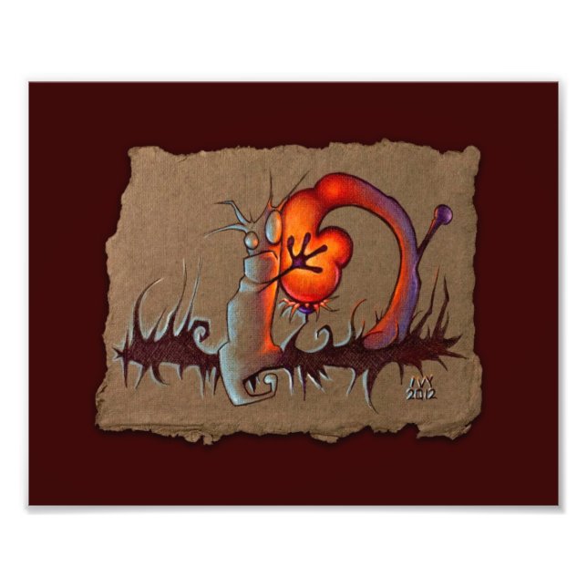 Esbozo de papel gris: abrazos, rojo, foto impresa (Frente)