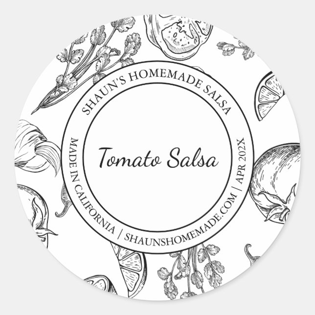 Esbozo de Salsa de Tomate Etiqueta moderna (Anverso)