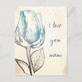 Esbozo de un rosa, postal