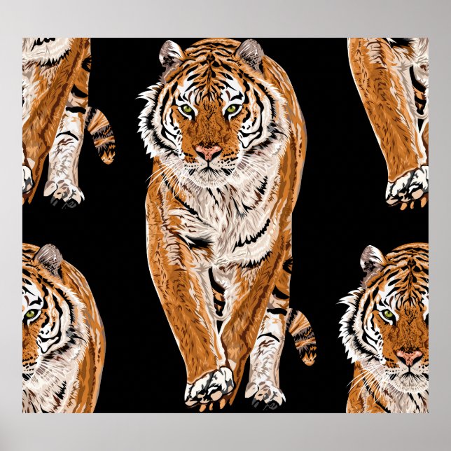 Esbozo del tigre de Bengala: Impresión de animales (Frente)