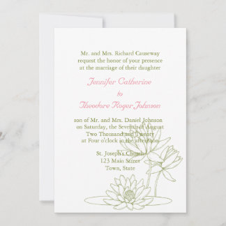 Esbozo floral de invitaciones a bodas de Lily del